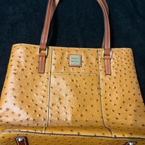 SOLD: Condition: Dooney & Bourke Brown Ostrich Leather Tote